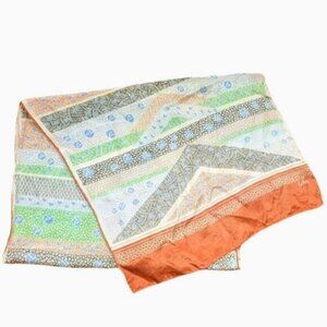 Vintage Echo Silk Scarf MCM Headband‎ Boho Long Heart Pattern